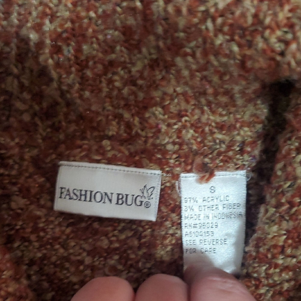 Colorful Patchwork Button-Up Cardigan - image 7